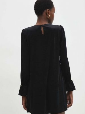 Velurové mini šaty Answear Lab černé