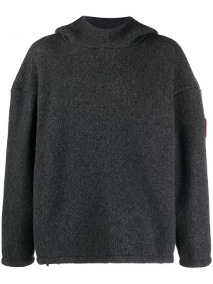Megztas vilnonis džemperis su gobtuvu Giorgio Armani pilka