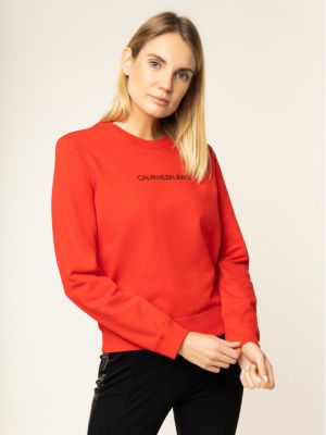 Bluza dresowa Calvin Klein Jeans czerwona