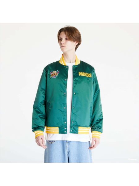 Атласна куртка Mitchell & Ness зелена