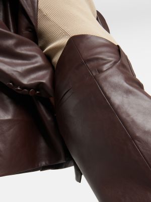 Kožne hlače ravnih nogavica bootcut od umjetne kože Aya Muse