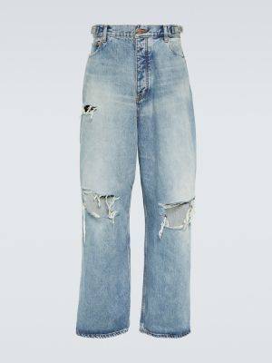 Distressed jeans aus baumwoll ausgestellt Balenciaga blau