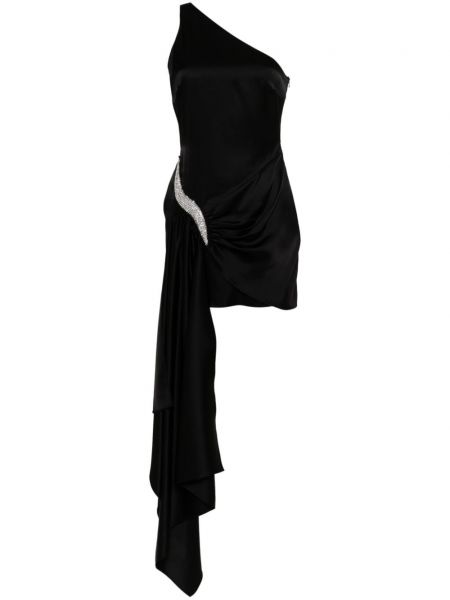 Saténové mini šaty David Koma černé
