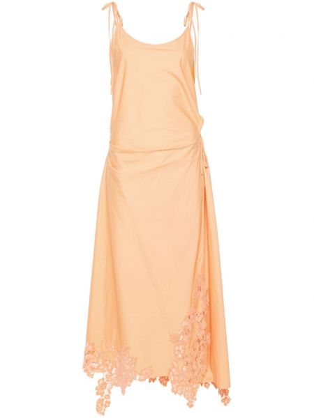 Robe à bretelles à fleurs en dentelle Acne Studios orange