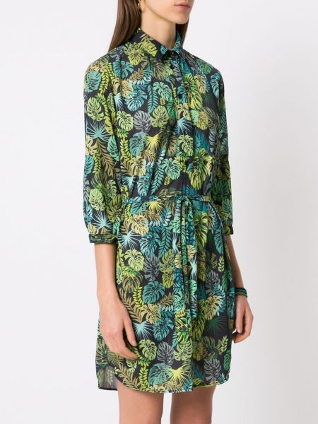 Zelené šaty s potiskem s tropickým vzorem Amir Slama