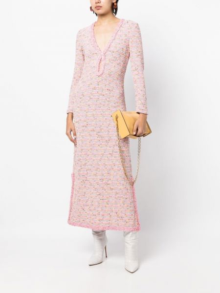 Pletené midi šaty Alexis růžové