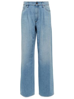 Jeans a vita alta baggy Brunello Cucinelli blu