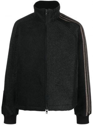 Pruhovaná bavlnená bunda Y-3 čierna