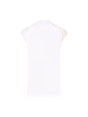 Camiseta de algodón con estampado Dsquared2 blanco
