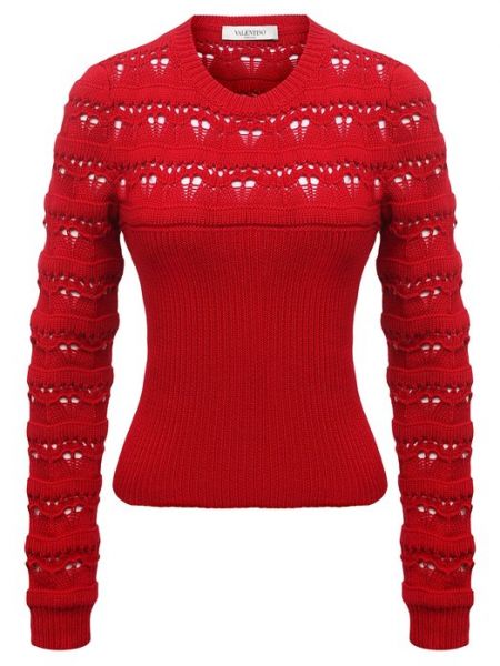 Хлопковый свитер Valentino красный