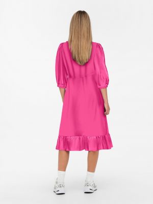 Saténové šaty Only růžové