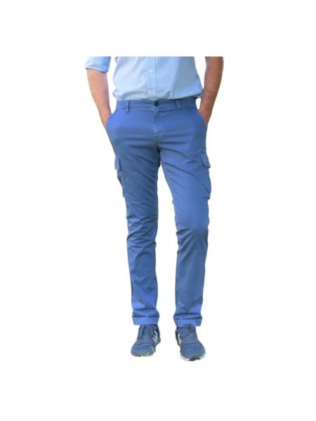 Spodnie cargo slim fit Mason's niebieskie