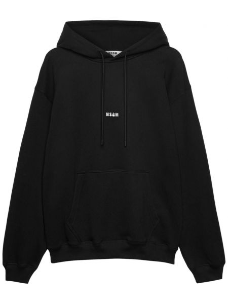 Baskılı pamuklu hoodie Msgm siyah