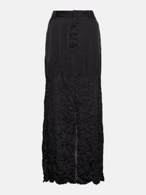 Dlouhá sukně z polyesteru Mm6 Maison Margiela - černá