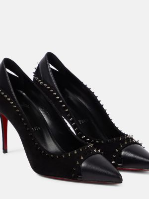 Кожени кожени полуотворени обувки Christian Louboutin черно