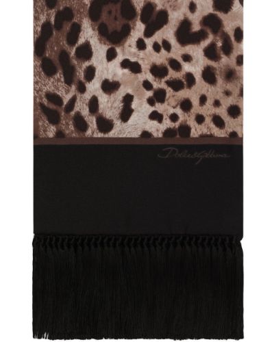 Bufanda con estampado leopardo Dolce & Gabbana marrón