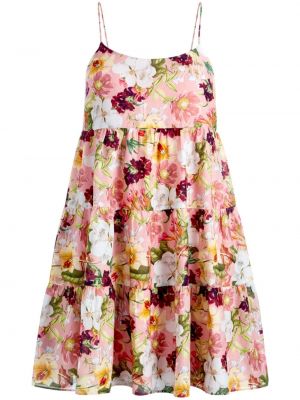 Virágos ruha nyomtatás Alice + Olivia rózsaszín