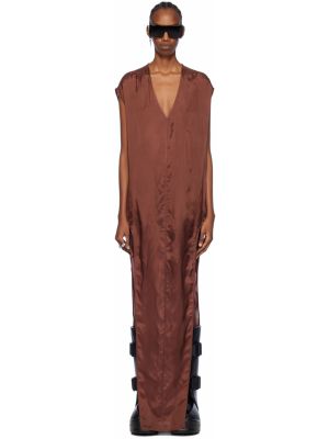 Коричневое длинное платье Rick Owens