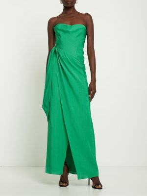 Drapované viskózové dlouhé šaty Rosie Assoulin zelené
