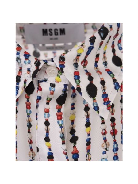 Camisa con perlas con estampado Msgm blanco