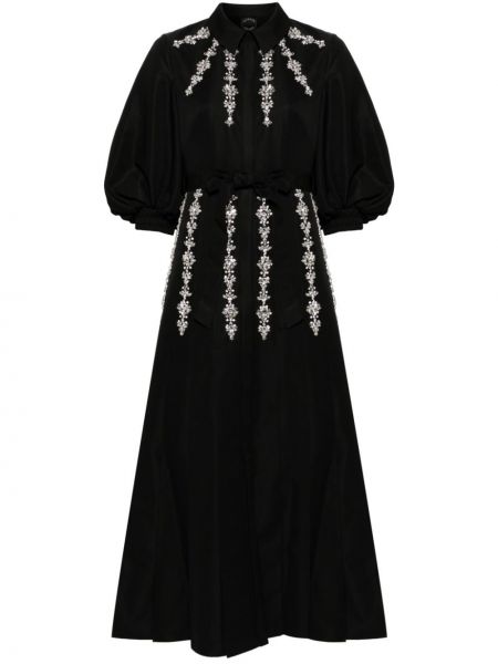 Sukienka wieczorowa z kryształkami Huishan Zhang czarna