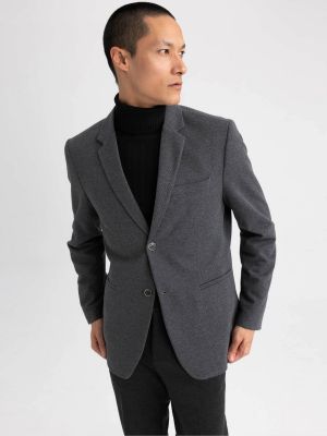 Серый меланжевый пиджак Defacto