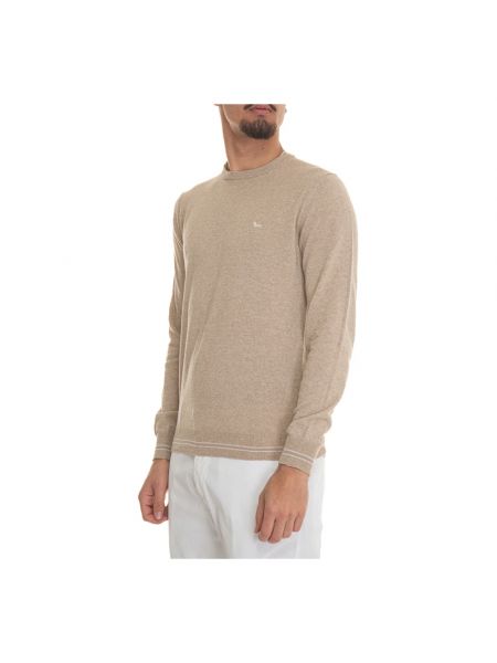 Sweter w paski z okrągłym dekoltem Harmont & Blaine beżowy