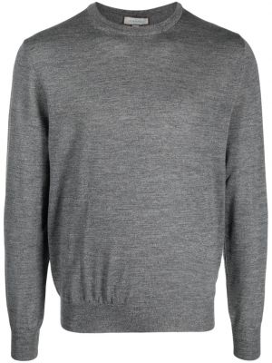 Sweter wełniany z wełny merino Canali szary