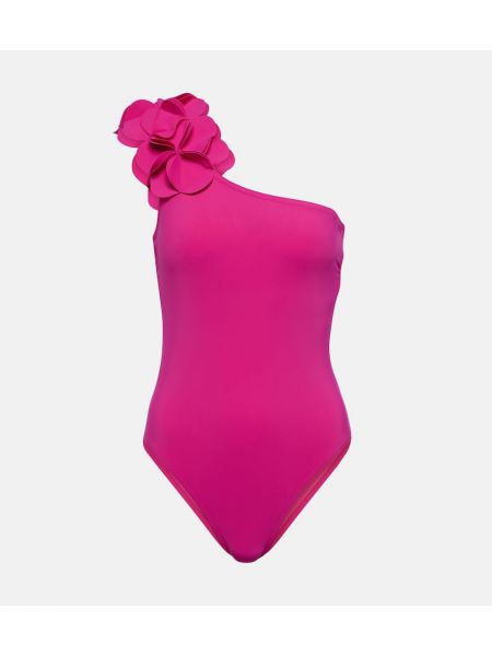 Maillot de bain à fleurs asymétrique Karla Colletto rose