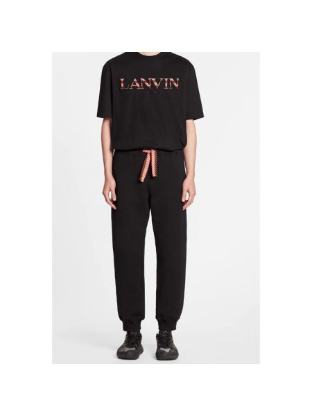 Pantalones de chándal de algodón Lanvin negro