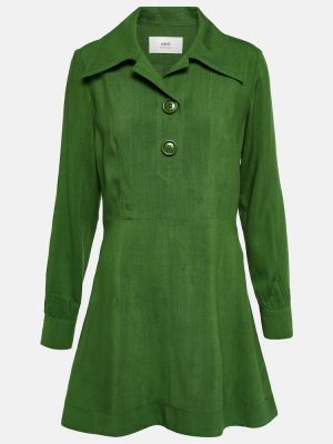 Jedwabna sukienka Ami Paris zielona