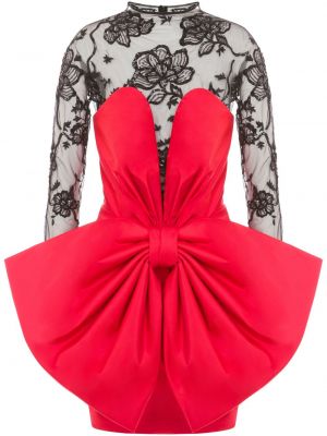 Коктейлна рокля с панделка червено Moschino