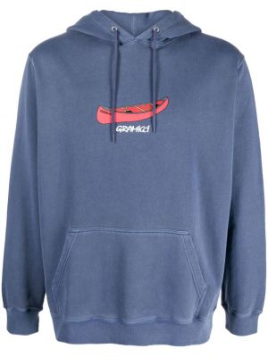 Hoodie aus baumwoll mit print Gramicci blau