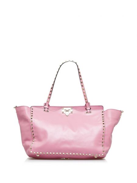 Δερμάτινη τσάντα Valentino Garavani Pre-owned ροζ