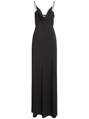 Μεταξωτή μάξι φόρεμα Isabel Marant μαύρο