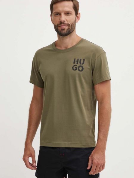 Koszulka z nadrukiem Hugo zielona