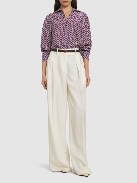 Svilena srajca Ralph Lauren Collection vijolična