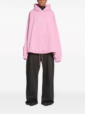 Kokvilnas kapučdžemperis Balenciaga rozā