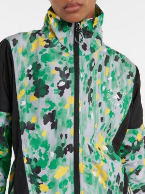 Giacca con stampa leopardato con motivo a stelle Adidas By Stella Mccartney verde