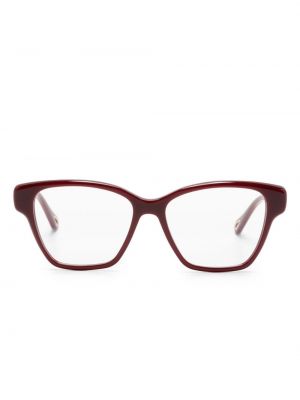 Oversize прозрачни очила Chloé Eyewear винено червено