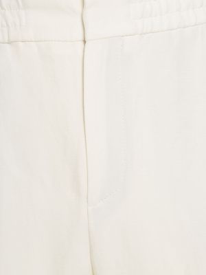 Pantalones de chándal de lino de seda Loro Piana blanco