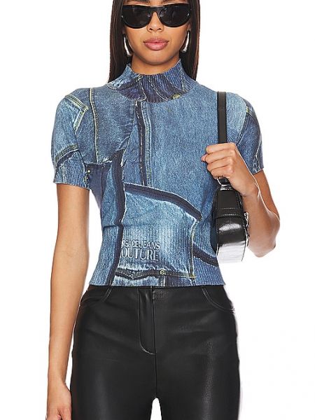 Top Versace Jeans Couture blu