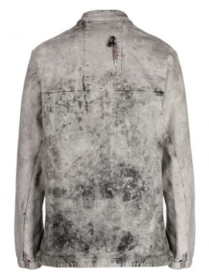 Bavlněná džínová bunda s oděrkami Boris Bidjan Saberi šedá