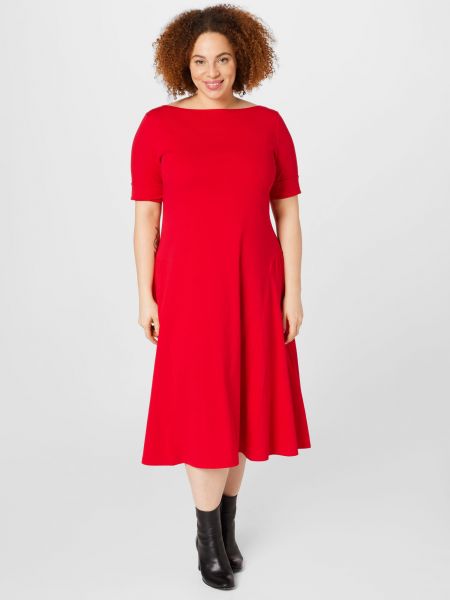 Obleka Lauren Ralph Lauren Plus rdeča