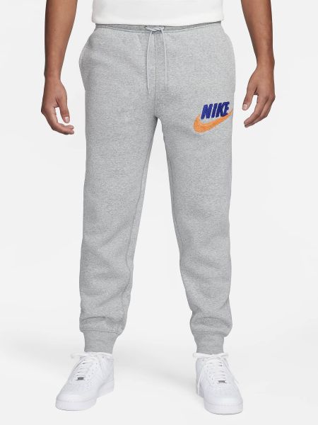 Серые хлопковые спортивные штаны Nike