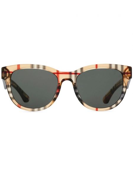 Retro sončna očala s karirastim vzorcem Burberry bež