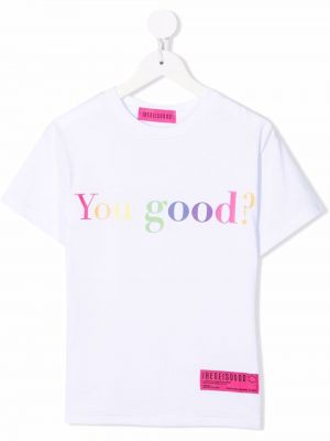 T-shirt con scollo tondo Ireneisgood bianco