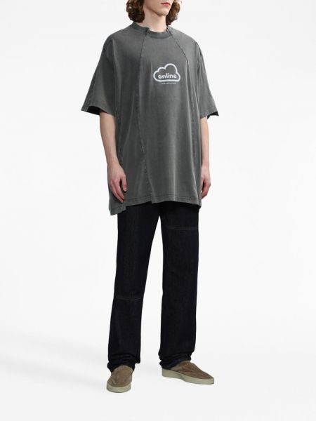 T-shirt aus baumwoll mit print Vetements grau