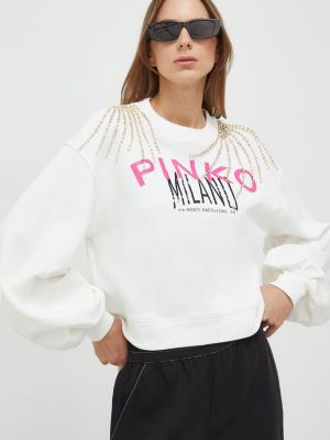 Bluza bawełniana Pinko beżowa