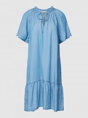 Niebieska sukienka midi z lyocellu Edc By Esprit